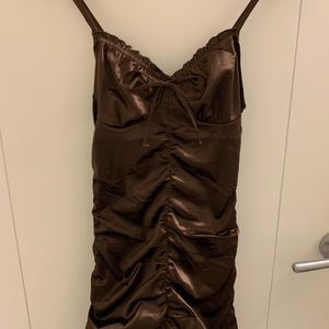 Brown Ruffled Dress